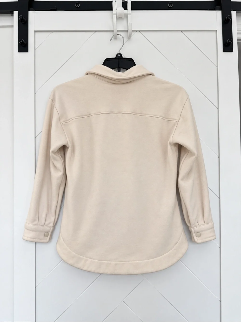 NWOT Athleta Girl Oversized Fuzzy Button Front Shacket Cream Size L/12